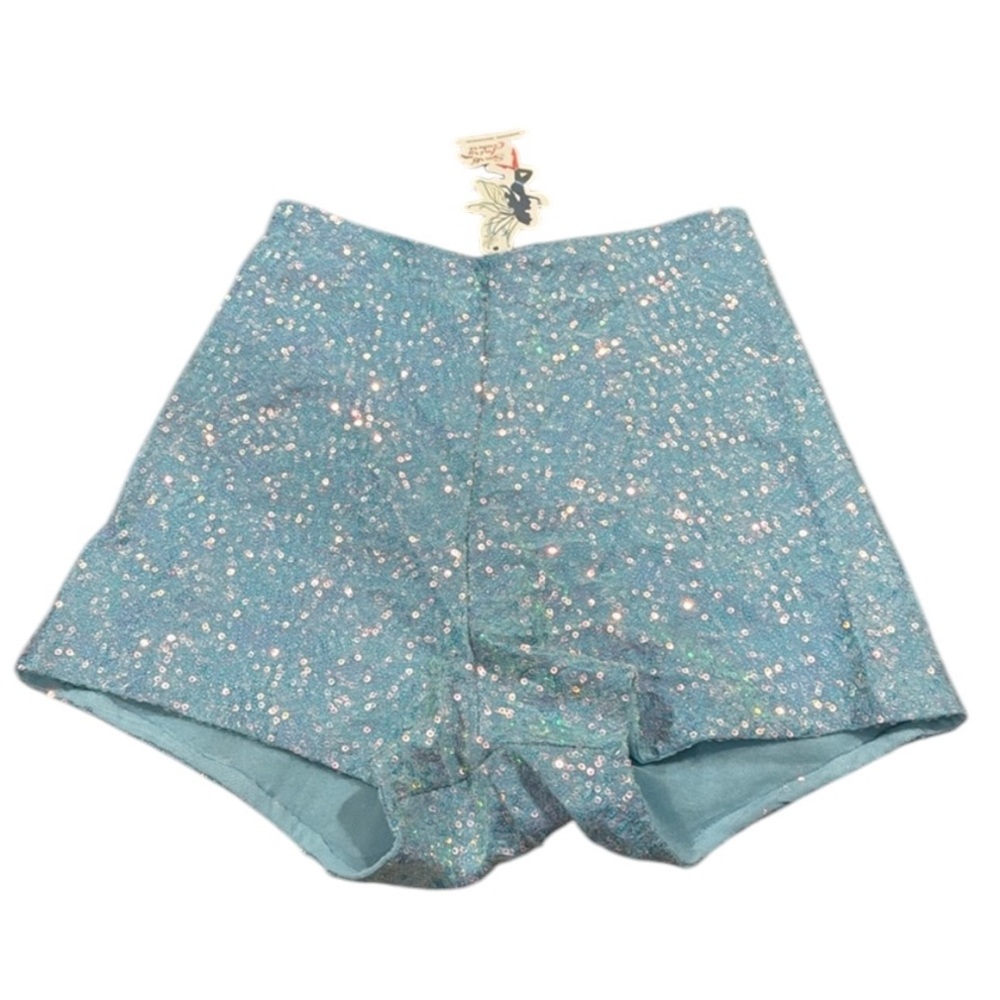 Sparkling Blue High Waist Women's Shorts